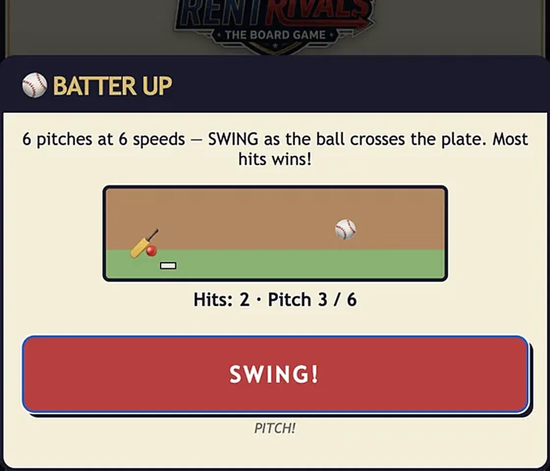 Batter Up minigame in RentRivals