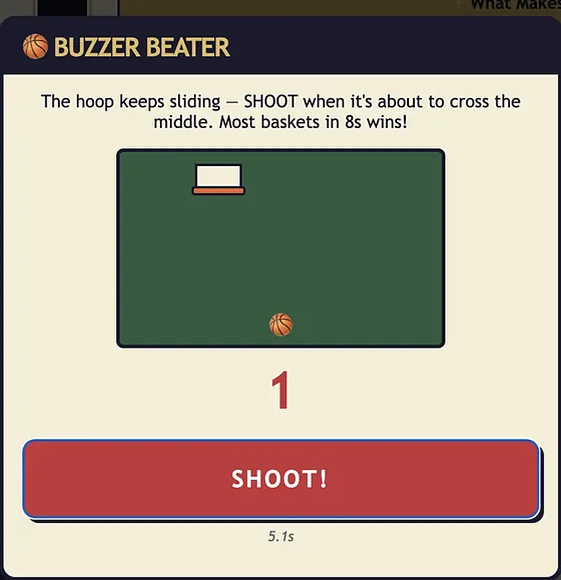 Buzzer Beater minigame in RentRivals