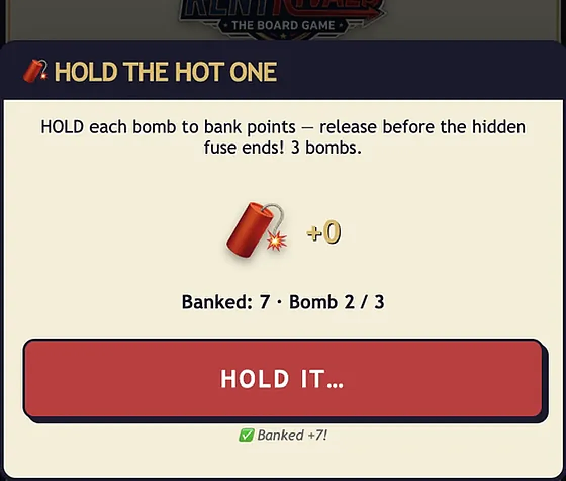 Hold the Hot One minigame in RentRivals
