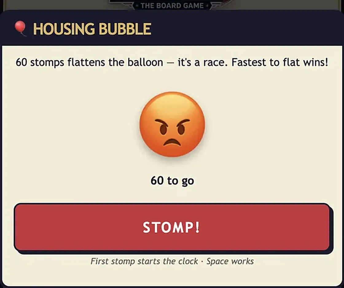 Housing Bubble minigame in RentRivals
